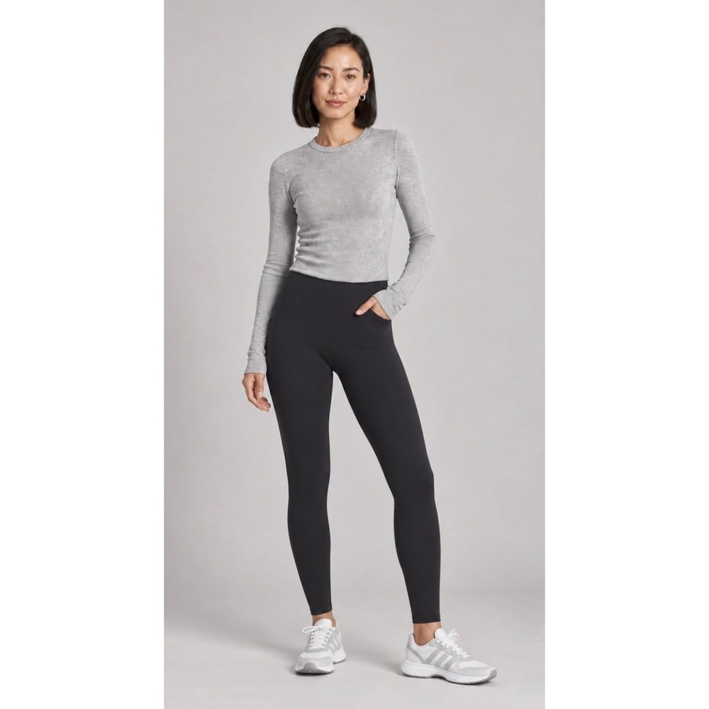 Ultracor EQMT Plush Rib Long Sleeve Top Heather Gray NWT XS